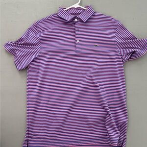Vineyard Vines Pink and Blue Striped Polo